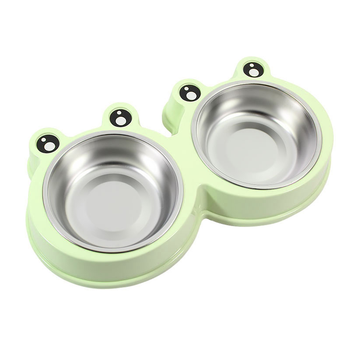 Миска для котов и собак Taotaopets Frog 135501 Green двойная 36*20*5,5 см