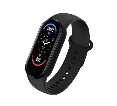Фитнес-браслет Smart Band 6, имеет влагозащиту и лаконичный корпус, Черный