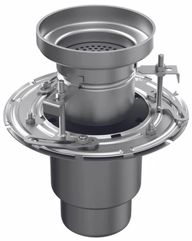 Двухкорпусный mini трап Dm200с (вертикальным/горизонтальным) выпуском DN110 (с сифоном, ситом и решеткой)