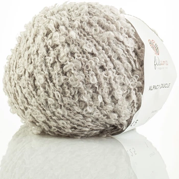 Пряжа букле filamo alpaca boucle 225 світло-сірі