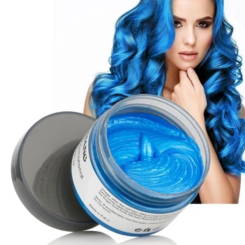 Временная краска-воск для волос Mofajang синяя Blue Цветной воск для волос 120 ml
