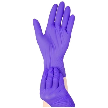 Перчатки нитриловые фиолетовые нестерильные HOFF MEDICAL (10уп./коробка) Размер L