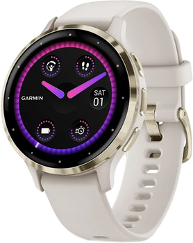 Смарт-часы Garmin Venu 3S Soft Gold Stainless Steel Bezel with Ivory Case and Silicone Band (010-02785-04)