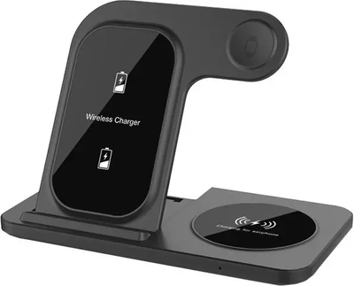 Док станция беспроводная зарядка Qi 3в1 Proda PD-W8 5-15W Watch AirPods Phone black