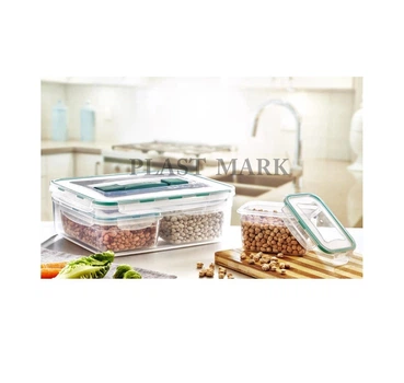 Набір контейнерів Irak Plastic Fresh Box Kombi Set із 6 шт. прозрачний сірий