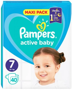 Pieluchy Pampers Active Baby Rozmiar 7 (15 + kg) 40 szt (8001090951427)