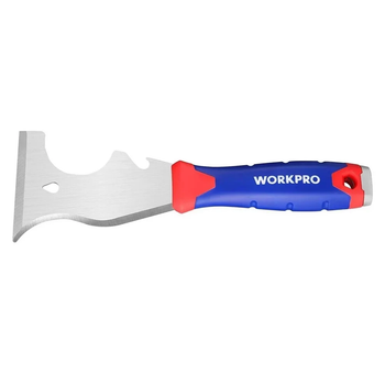 Шпатель-скребок 8-в-1 ударный WORKPRO, мультифункциональный, нержавеющая сталь, мягкая ручка PRO WP321016