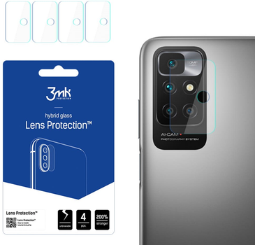 Zestaw szkieł hybrydowych 3MK Lens Protect na aparat Xiaomi Redmi 10 2022 4 szt (5903108463362)