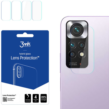 Zestaw szkieł hybrydowych 3MK Lens Protect na aparat Xiaomi Redmi Note 11 4G 4 szt (5903108462884)