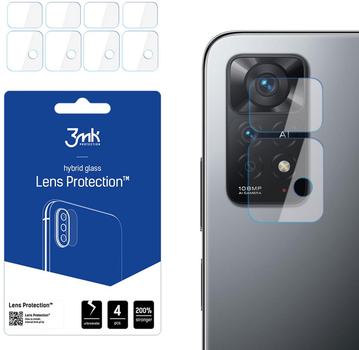 Zestaw szkieł hybrydowych 3MK Lens Protect na aparat Xiaomi Redmi Note 11 Pro 5G 4 szt (5903108446358)