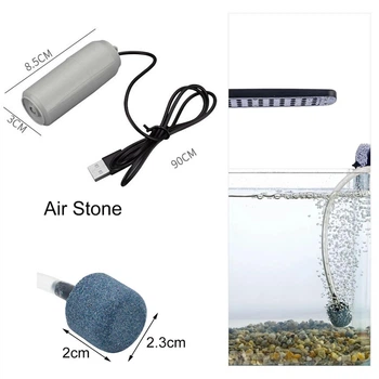 Аквариумный компрессор Sunsun USB Air-1 (работает от PowerBank) Белый