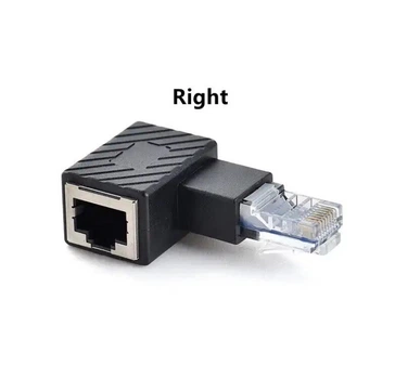 Перехідник адаптер з'єднувач конектор RJ45 MtoF LAN 90° Правий Чорний