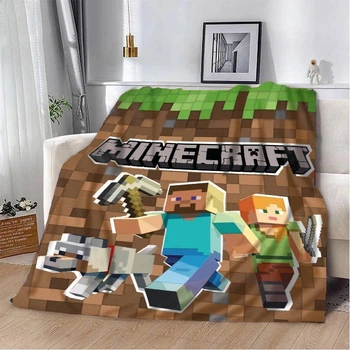 Плед мир Minecraft покрывало с 3D рисунком размер 80х100