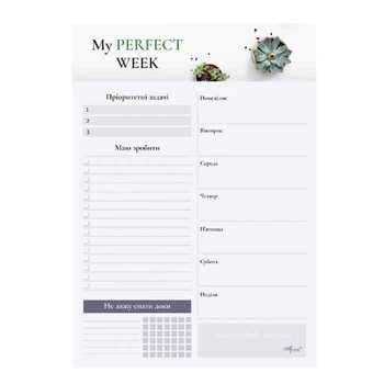 Тижневий планер LifeFLUX My perfect week, стильний, А5, 62 арк. (LFWEUPST035)