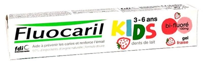 Pasta do zębów dla dzieci Fluocaril Kids Bi-fluoride Truskawka 3-6 lat 50 ml (8710522974384)