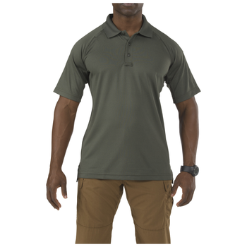 Футболка поло тактична з коротким рукавом 5.11 Tactical Performance Polo - Short Sleeve Synthetic Knit TDU Green XS (71049-190)