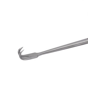 Крючок-ретрактор хирургический Фолькмана, 2 зубца, острый, 21,5 см
