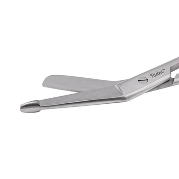 Ножницы медицинские для разрезания повязок, с пуговицей, изогнутые, 18 см, Lister