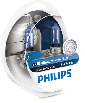 Комплект авто ламп HB3 65W 12V (сверх яркий белый) PHILIPS оригинал с гарантией! P20d Diamond Vision