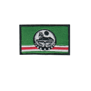 Шеврон патч на липучке Флаг чеченская республика Ичкерия Хамзата Галиева, на кепку, 5*8см.
