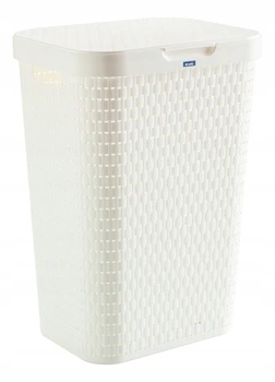Корзина для белья с крышкой Rotho Country 55l белый