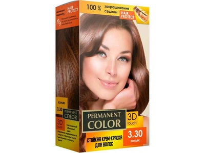 Крем-фарба PERMANENT COLOR з окислювачем тон «Коньяк» №3.30