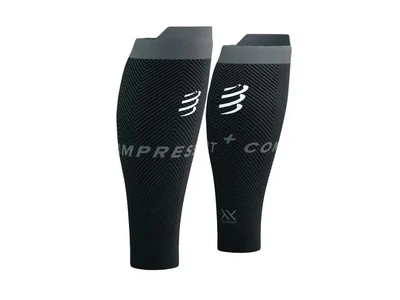 Гетри компресійні Compressport R2 Oxygen, T2, обхват 34–38 см, чорний/сірий