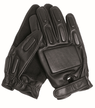 Рукавиці тактичні шкіряні M Чорні Mil-Tec Sec Handschuhe Leder M Schwarz (12501002-008-M) M-T