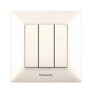 Выключатель трехклавишный Panasonic Arkedia Slim кремовый