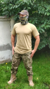 Военная футболка хлопок SINGLE SWORD койот XXL