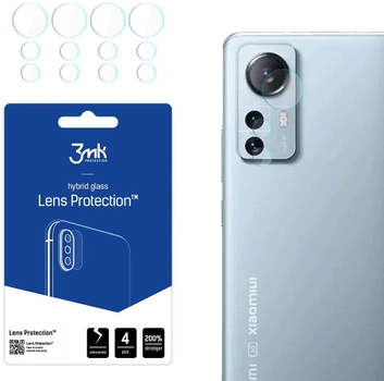 Комплект захисного скла 3MK Lens Protect для камеры Xiaomi 12 Lite 4 шт (5903108470865)