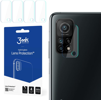 Комплект захисного скла 3MK Lens Protect для камеры Xiaomi Mi 10T 5G /Mi 10T Pro 5G 4 шт (5903108318211)