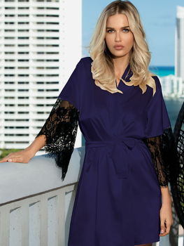 Халат жіночий DKaren Housecoat Dagmara XL Navy Blue (5903251370418)