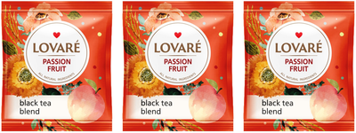 Чай черный цейлонский Lovare Фрукт страсти 50 пакетиков х 3 шт (2000345447995)