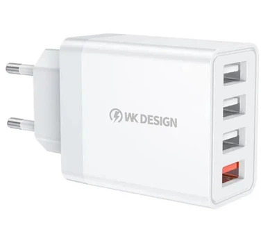 Сетевое зарядное устройство USB WK WP-U125-White белое 4517633