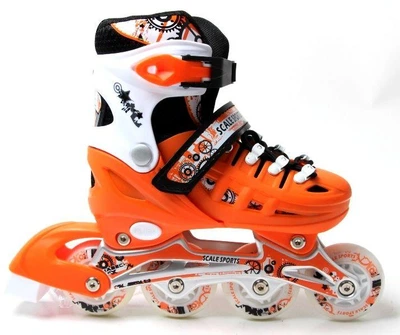 Раздвижные ролики для подростка 38-41 Scale Sports Orange с подсветкой переднего колеса