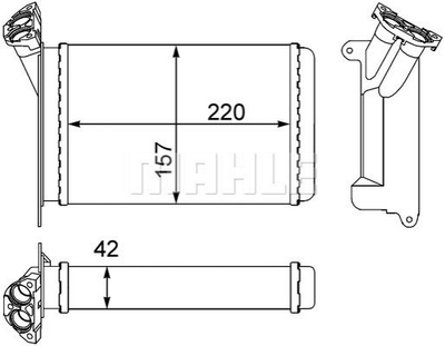 Радіатор пічки E30 1.6-2.7 82-94 MAHLE (AH95000S)