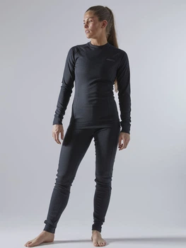 Комплект термобелья женский зимний спортивный Craft Core Dry Baselayer Set Woman 1909706-999000 XL Черный (7318573430630)