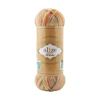 Пряжа для вязания Alize Superwash Artisan 9012 оранжевый меланж