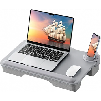 Підставка для ноутбука VHG GX7 з тримачем для телефону, подушка, Grey