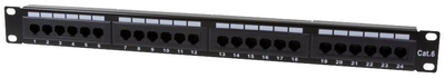 Патч-панель Logilink 19" 1U 24 порти Cat 6 UTP Black (4260113562093)