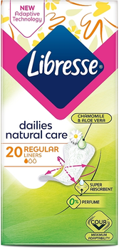 Щоденні прокладки, 20шт. - Libresse Natural Care Dailies Regular Liners 20шт.