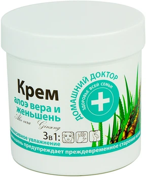 Крем для шкіри "Алое віра і женьшень" Домашній Лікар 250ml (404104-510357-2)