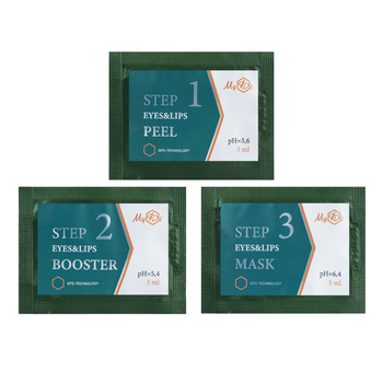 Наполняющий пилинг набор для губ и глаз Нежность розы Myidi Peeling SET Eyes&Lips, 9 саше х 5 мл (4820096238318)