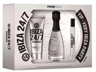 Zestaw Pacha Ibiza 24/7 VIP Him Woda toaletowa 100 ml + Żel pod prysznic 75 ml + Miniaturka 10 ml (8411061015759)