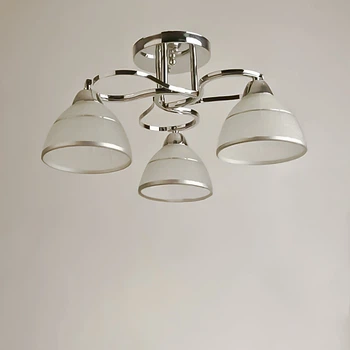 Люстра стельова Light House SH-19184/3 CR 480*480*220 E27*3 хром, білий плафон