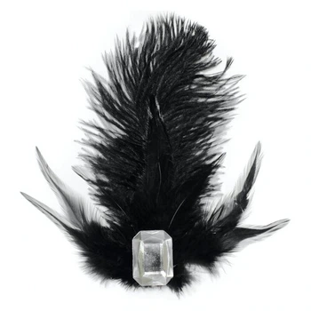 Заколка з пір'ям SETA Decor 99-95BLK-BLK-VZ