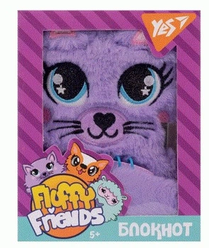 Блокнот пухнастий YES Fluffy Friends Кісуня Еллі А6 на замочку дитячий