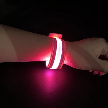 Світлодіодний браслет LED. Браслет безпеки. Розовий