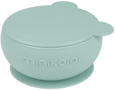 Глибока тарілка з кришкою на присосці MinikOiOi Bowly River Green (101080007)